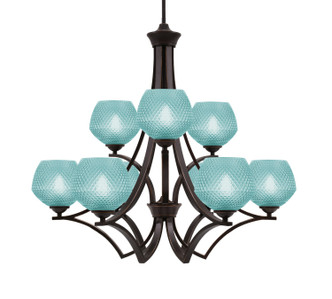 Toltec Lighting - 569-DG-4625 - Nine Light Chandelier - Zilo - Dark Granite