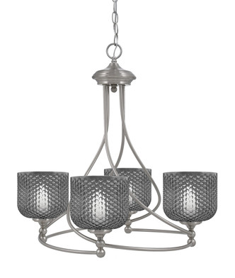 Toltec Lighting - 904-BN-4612 - Four Light Chandelier - Capri - Brushed Nickel