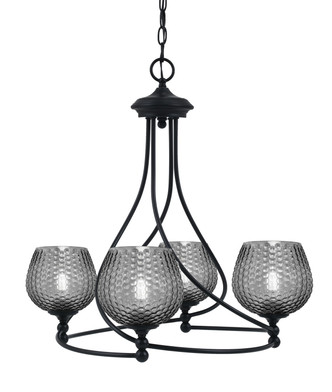 Toltec Lighting - 904-MB-4602 - Four Light Chandelier - Capri - Matte Black