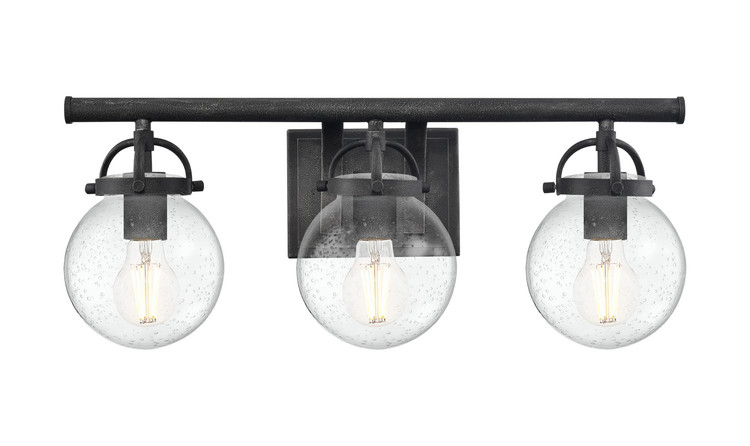 Innovations - 416-3W-WZ-G204-6 - Three Light Bath Vanity - Downtown Urban - Weathered Zinc