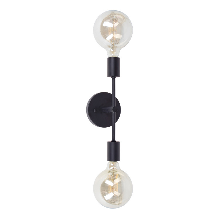 Forte - 7117-02-04 - Two Light Wall Sconce - Baton - Black