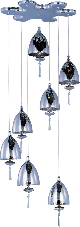ET2 - E24356-81PC - Seven Light Pendant - Chute - Polished Chrome