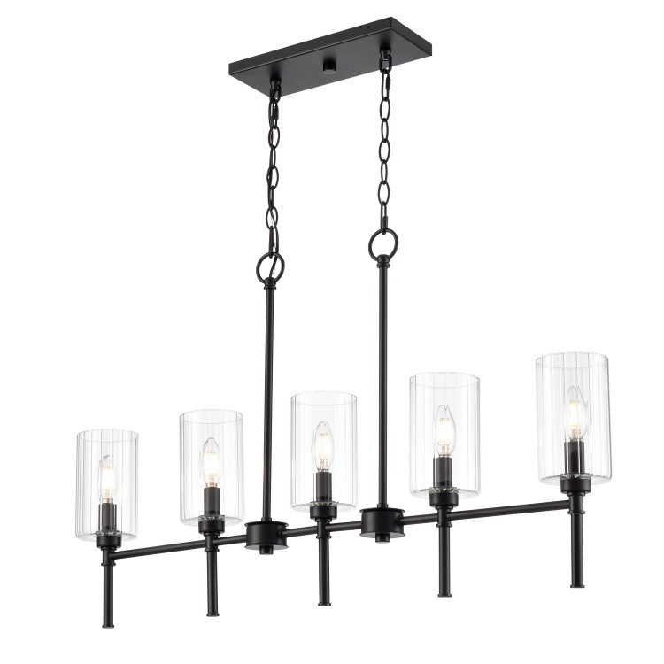 Millennium - 9925-MB - Five Light Chandelier - Chastine - Matte Black