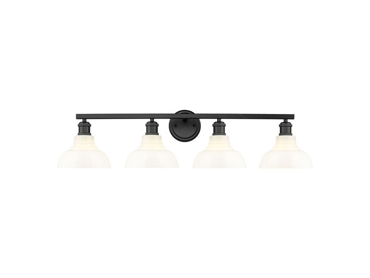 Golden - 0305-BA4 BLK-VMG - Four Light Vanity - Carver - Matte Black