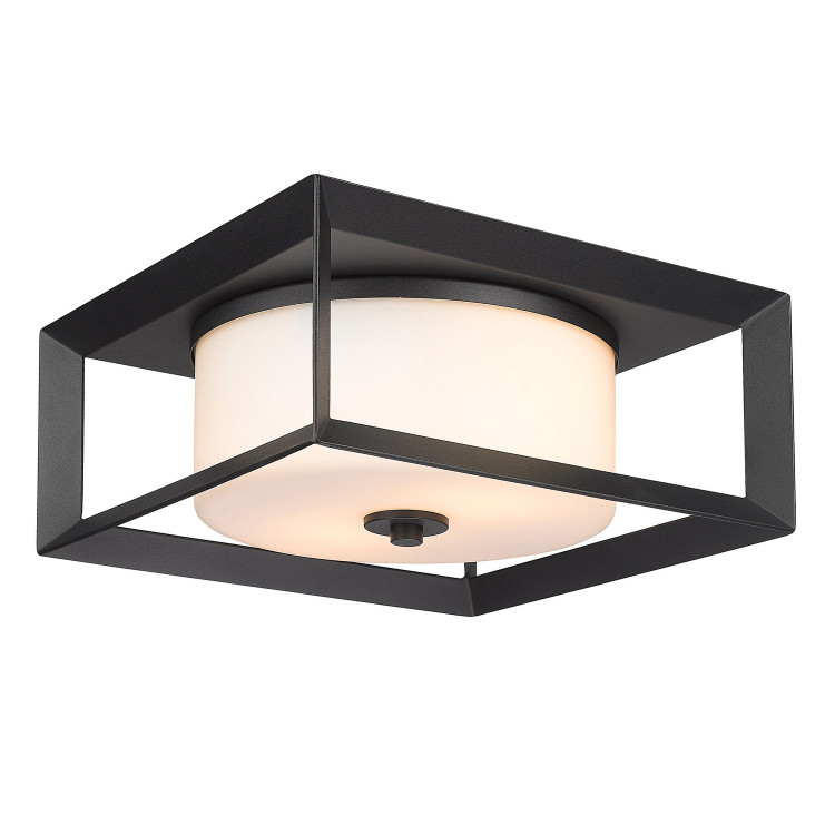 Golden - 2073-OFM NB-OP - Two Light Outdoor Flush Mount - Smyth - Natural Black