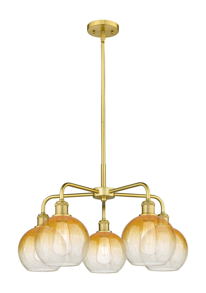 Innovations - 516-5CR-SG-G483-8AM - Five Light Chandelier - Ballston - Satin Gold