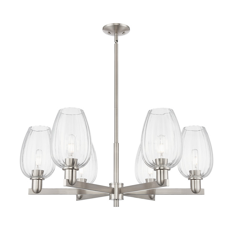 Innovations - 716-6CR-SN-G457-6CL - Six Light Chandelier - Arcadia - Satin Nickel
