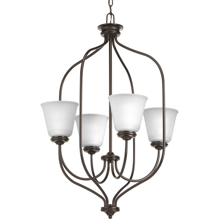 Progress Lighting - P3891-20 - Four Light Foyer Chandelier - Keats - Antique Bronze