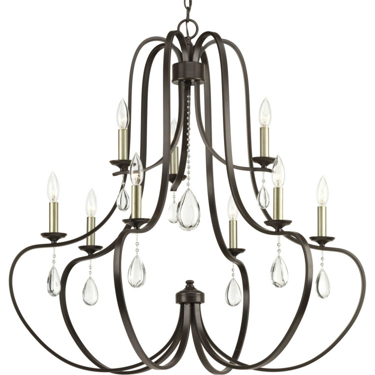 Progress Lighting - P400088-020 - Nine Light Chandelier - Anjoux - Antique Bronze