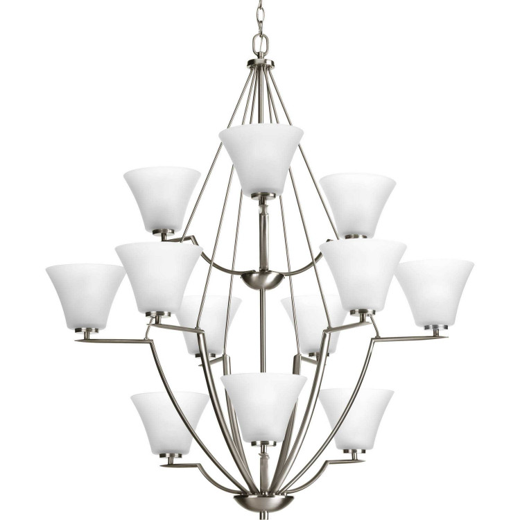 Progress Lighting - P4687-09 - 12 Light Chandelier - Bravo - Brushed Nickel