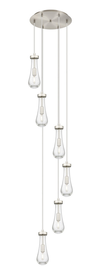 Innovations - 116-451-1P-SN-G451-4SDY - Six Light Pendant - Downtown Urban - Brushed Satin Nickel