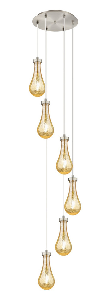 Innovations - 116-451-1P-SN-G451-5ME - Six Light Pendant - Downtown Urban - Brushed Satin Nickel
