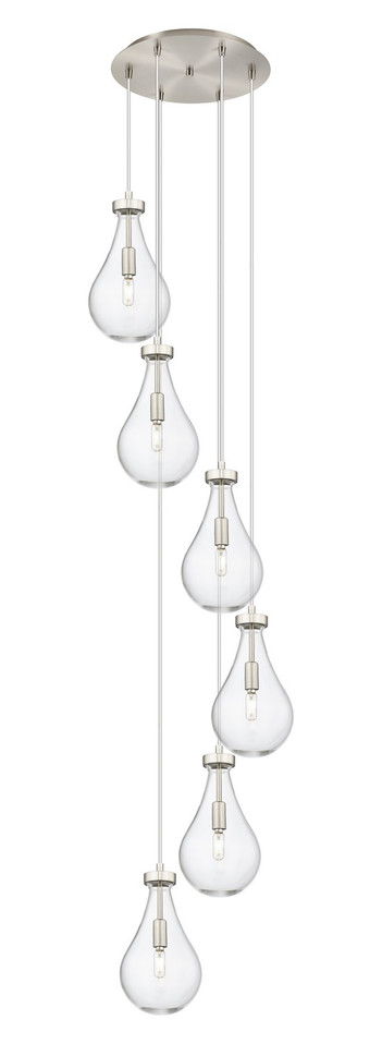 Innovations - 116-451-1P-SN-G451-7CL - Six Light Pendant - Downtown Urban - Brushed Satin Nickel