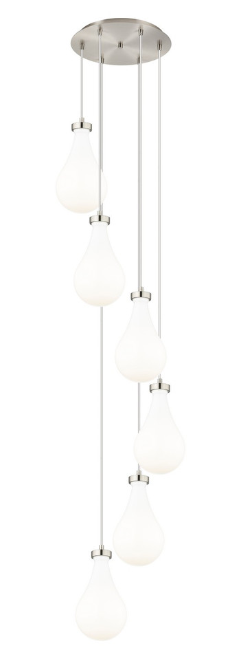 Innovations - 116-451-1P-SN-G451-7GWH - Six Light Pendant - Downtown Urban - Brushed Satin Nickel