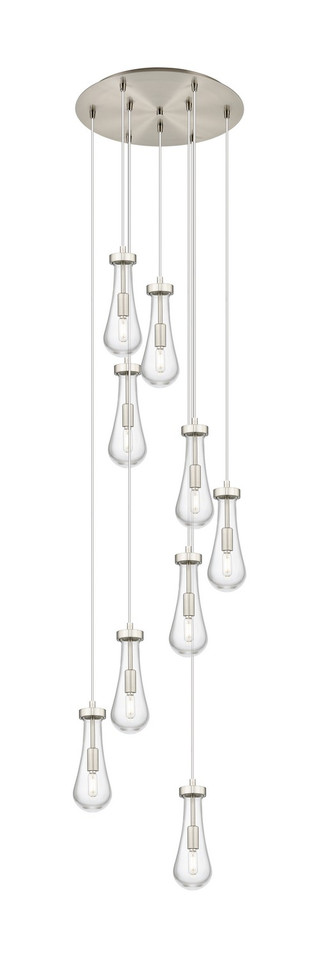 Innovations - 119-451-1P-SN-G451-4CL - Nine Light Pendant - Downtown Urban - Brushed Satin Nickel
