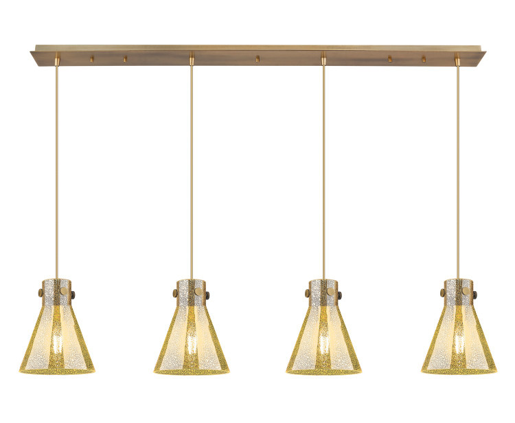 Innovations - 124-410-1PS-BB-G411-8ME - Four Light Linear Pendant - Downtown Urban - Brushed Brass