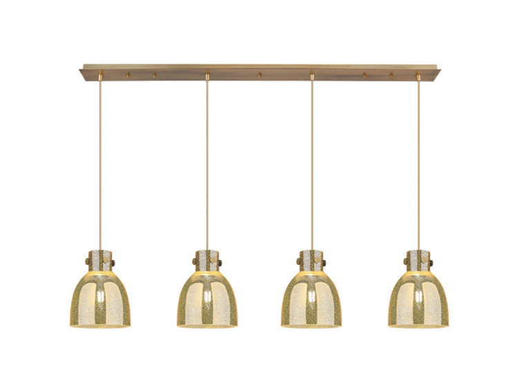 Innovations - 124-410-1PS-BB-G412-8ME - Four Light Linear Pendant - Downtown Urban - Brushed Brass