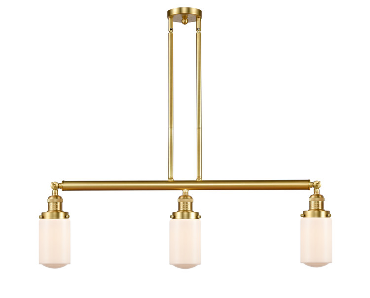 Innovations - 213-SG-G311 - Three Light Island Pendant - Franklin Restoration - Satin Gold