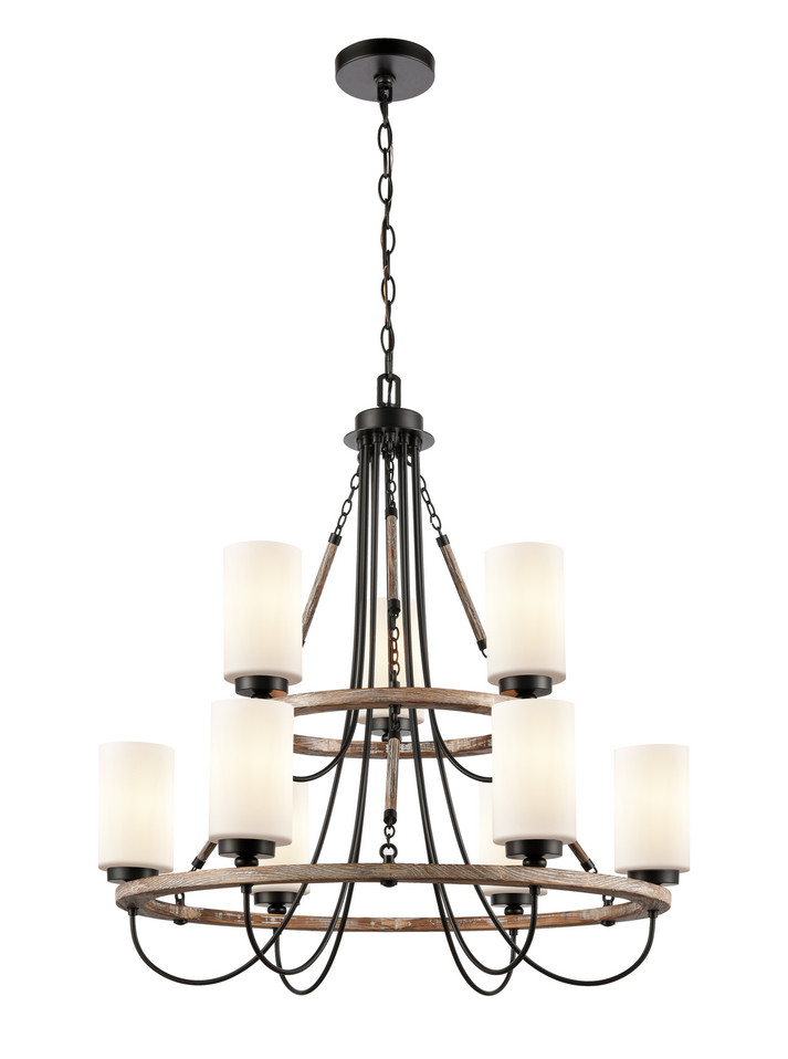 Innovations - 442-9CR-BK-G4421 - Nine Light Chandelier - Paladin - Matte Black