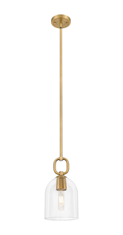 Innovations - 485-1S-BB-G487-6CL - One Light Mini Pendant - Downtown Urban - Brushed Brass
