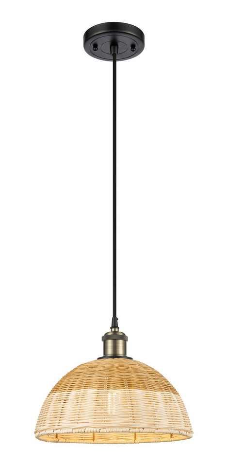 Innovations - 516-1P-BAB-NBD2-12-NAT - One Light Mini Pendant - Ballston - Black Antique Brass