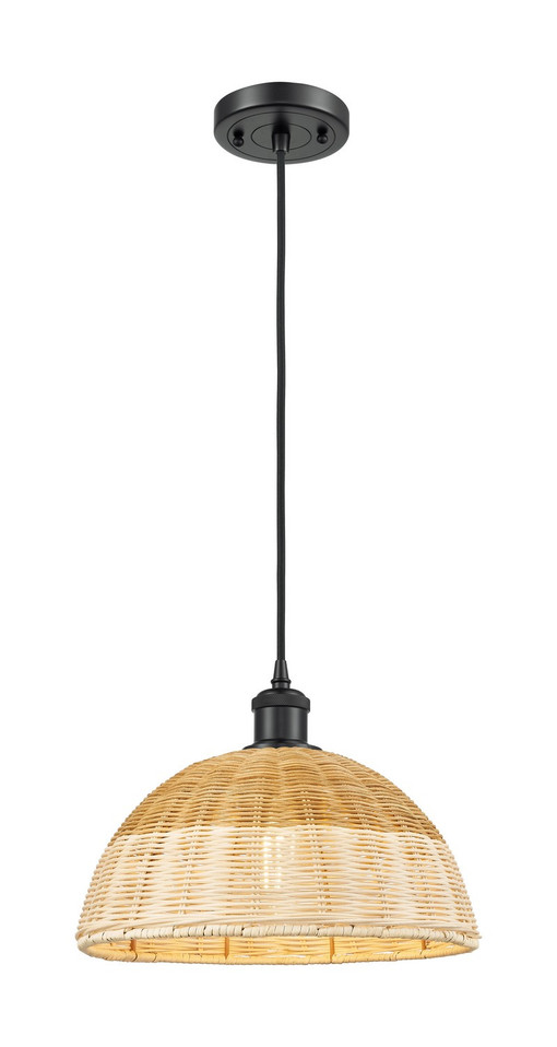 Innovations - 516-1P-BK-NBD2-12-NAT - One Light Mini Pendant - Ballston - Matte Black