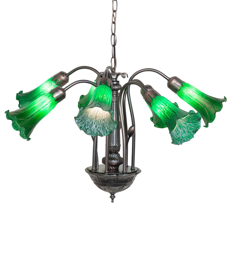 Meyda Tiffany - 11604 - Seven Light Chandelier - Green - Mahogany Bronze