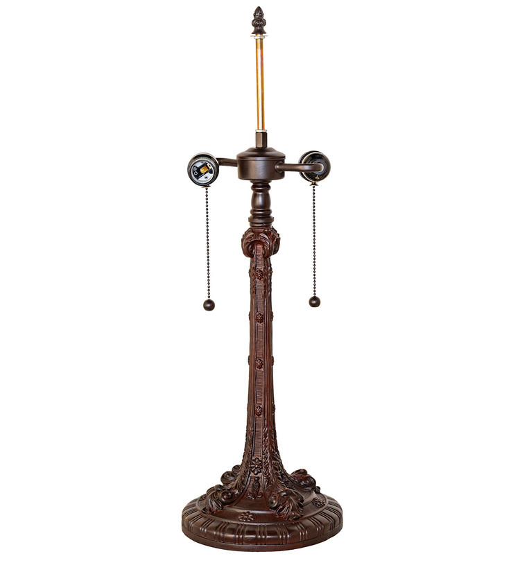 Meyda Tiffany - 126080 - Two Light Table Base - Floral - Mahogany Bronze