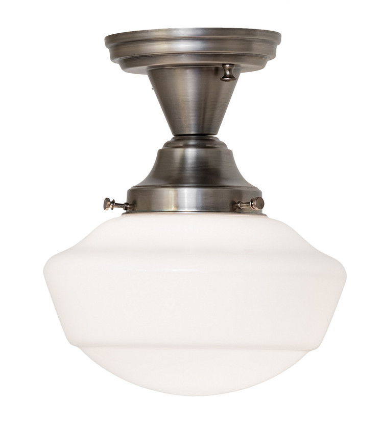 Meyda Tiffany - 262866 - One Light Semi-Flushmount - Revival Schoolhouse - Antique Nickel