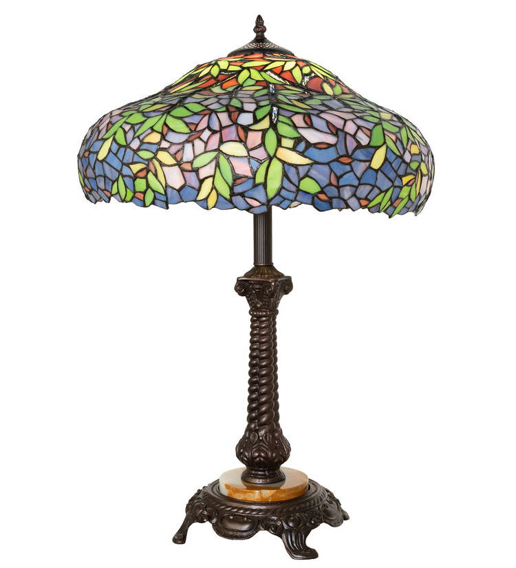 Meyda Tiffany - 264869 - One Light Table Lamp - Duffner & Kimberly Laburnum - Mahogany Bronze