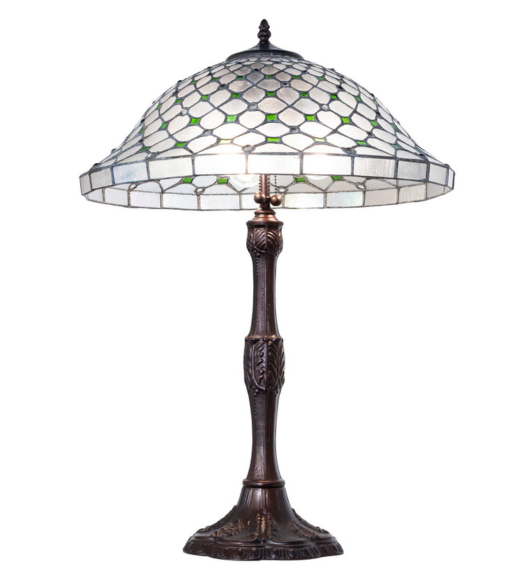 Meyda Tiffany - 266579 - Three Light Table Lamp - Diamond & Jewel - Mahogany Bronze
