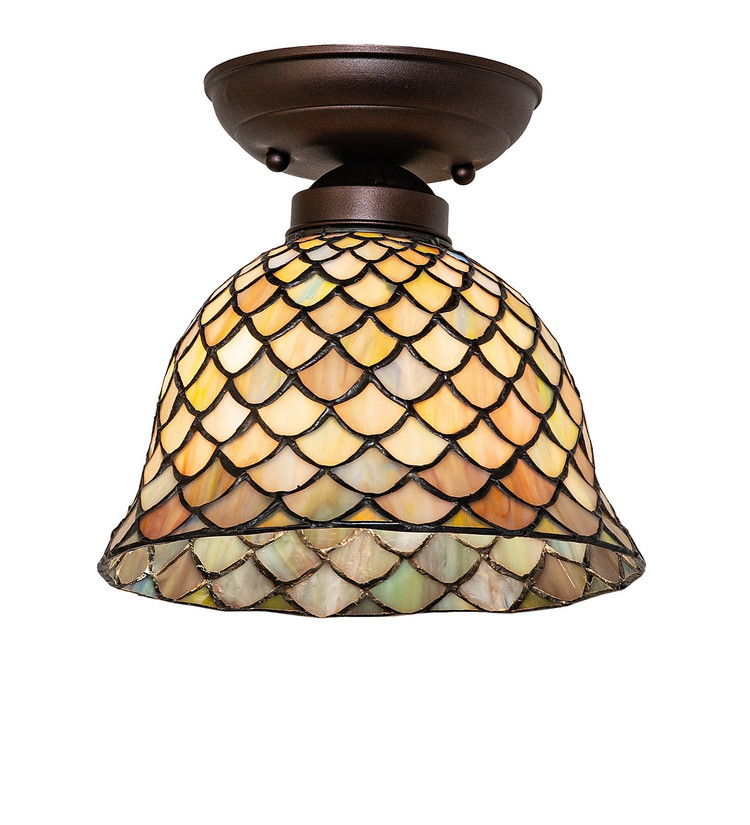 Meyda Tiffany - 275508 - LED Flushmount - Tiffany Fishscale - Mahogany Bronze
