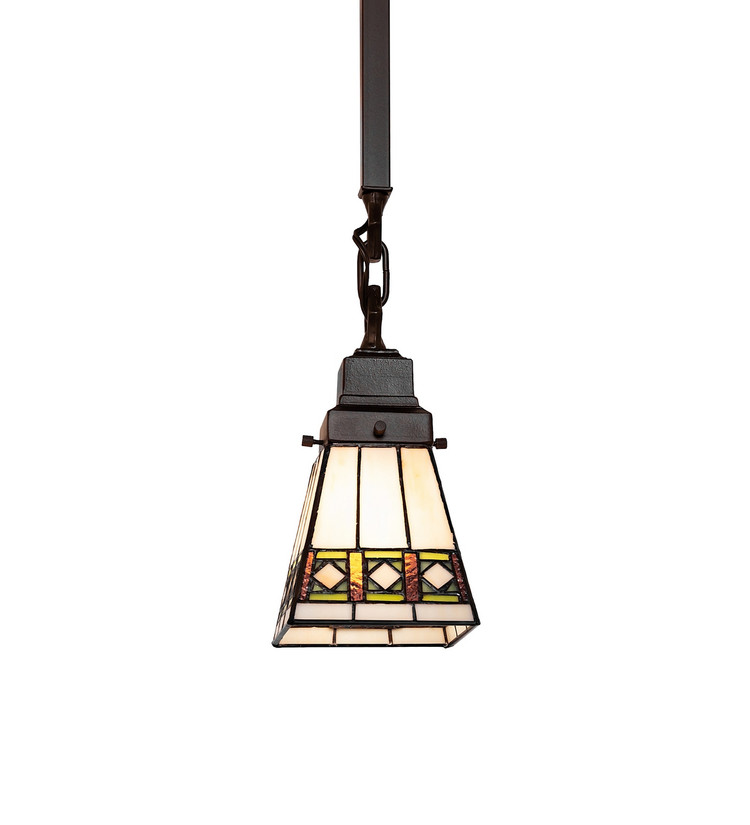 Meyda Tiffany - 285867 - One Light Pendant - Diamond Band Mission - Mahogany Bronze