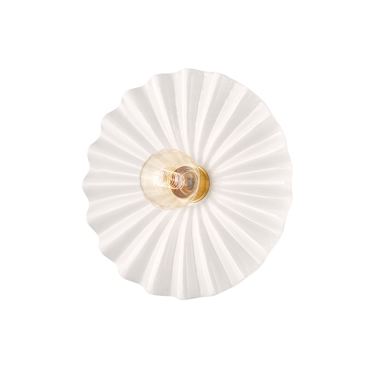 Mitzi - H499101-AGB/CCR - One Light Flush Mount - Tinsley - Aged Brass