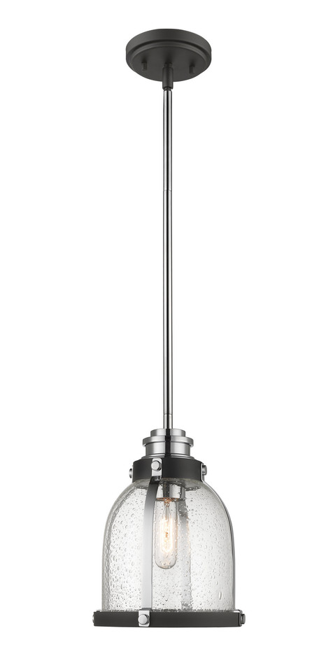 Z-Lite - 337MP-MB+CH - One Light Pendant - Burren - Matte Black + Chrome