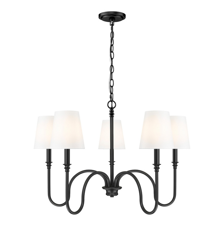 Z-Lite - 4505-5MB - Five Light Chandelier - Jisele - Matte Black