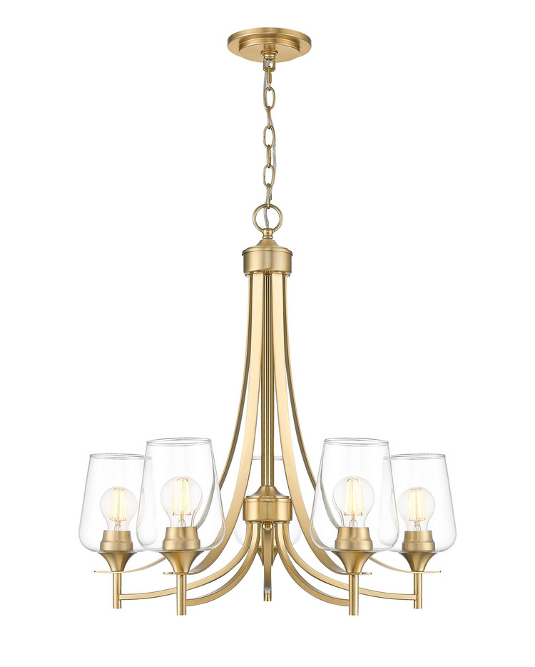 Z-Lite - 473-5BBR - Five Light Chandelier - Joliet - Burnished Brass
