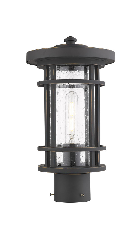 Z-Lite - 570PHM-ORB - One Light Outdoor Post Mount Fixture - Jordan - Oil Rubbed Bronze