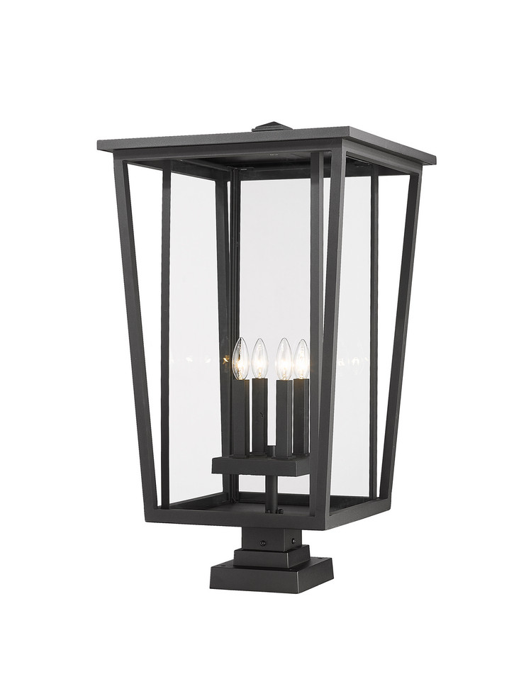Z-Lite - 571PHXXLS-SQPM-BK - Four Light Outdoor Pier Mounted Fixture - Seoul - Black