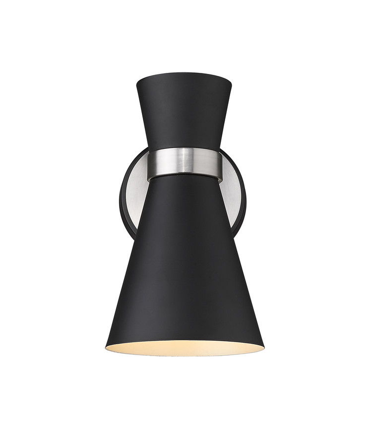 Z-Lite - 728-1S-MB-BN - One Light Wall Sconce - Soriano - Matte Black + Brushed Nickel