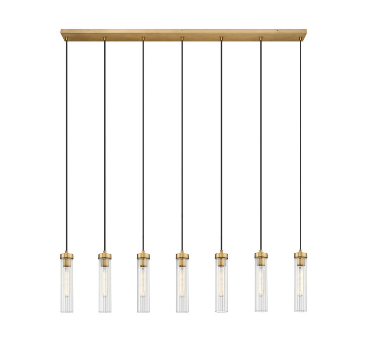 Z-Lite - 740P-7L-RB - Seven Light Linear Chandelier - Beau - Rubbed Brass