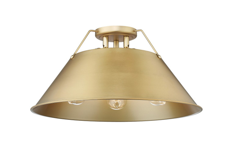 Golden - 3306-3FM BCB-BCB - Three Light Flush Mount - Orwell - Brushed Champagne Bronze