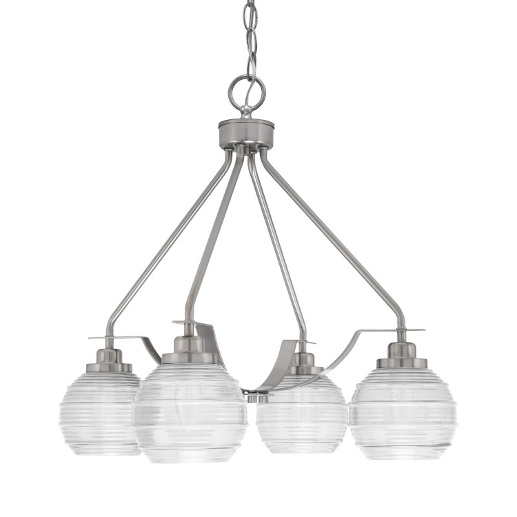 Toltec Lighting - 2604-BN-5110 - Four Light Chandelier - Odyssey - Brushed Nickel