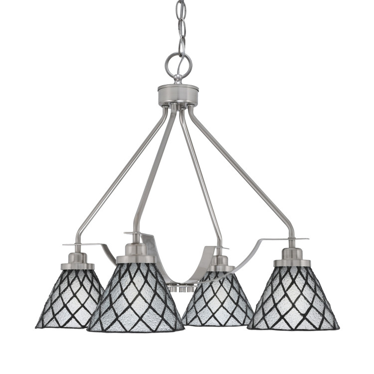 Toltec Lighting - 2604-BN-9185 - Four Light Chandelier - Odyssey - Brushed Nickel
