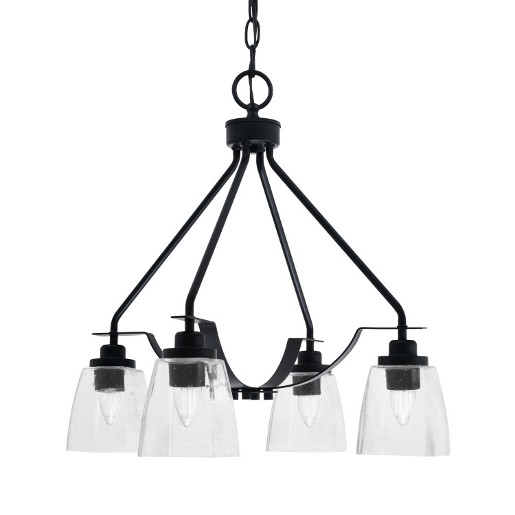 Toltec Lighting - 2604-MB-461 - Four Light Chandelier - Odyssey - Matte Black