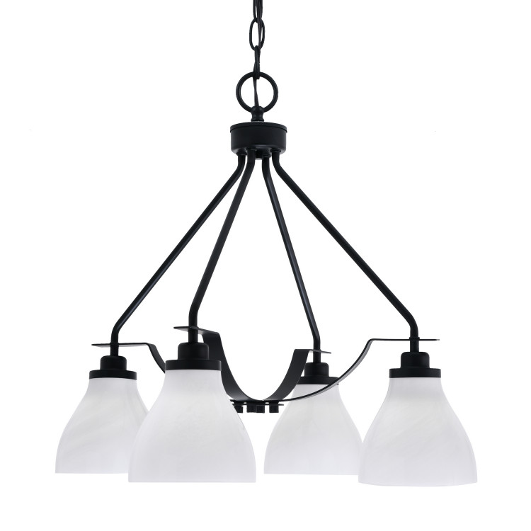 Toltec Lighting - 2604-MB-4761 - Four Light Chandelier - Odyssey - Matte Black