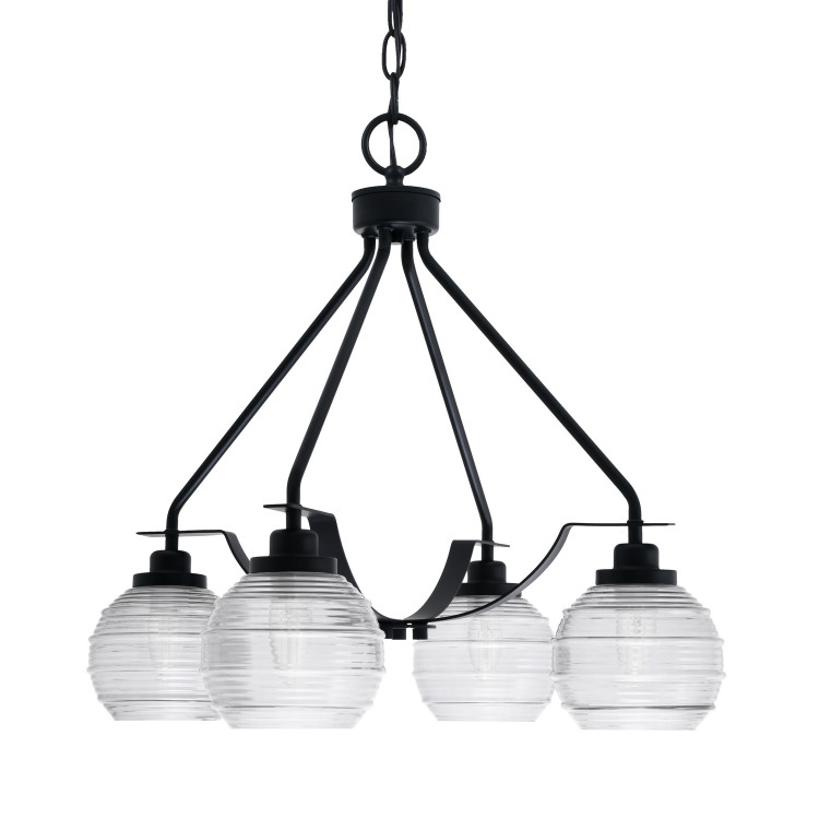 Toltec Lighting - 2604-MB-5110 - Four Light Chandelier - Odyssey - Matte Black