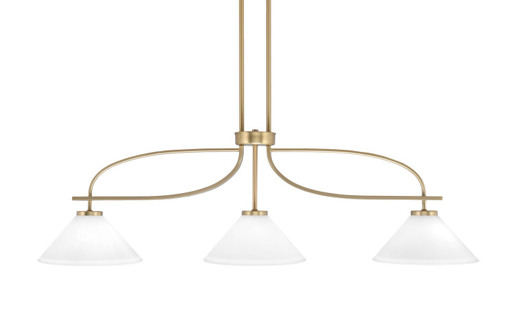 Toltec Lighting - 3936-NAB-314 - Three Light Island Pendant - Cavella - New Age Brass