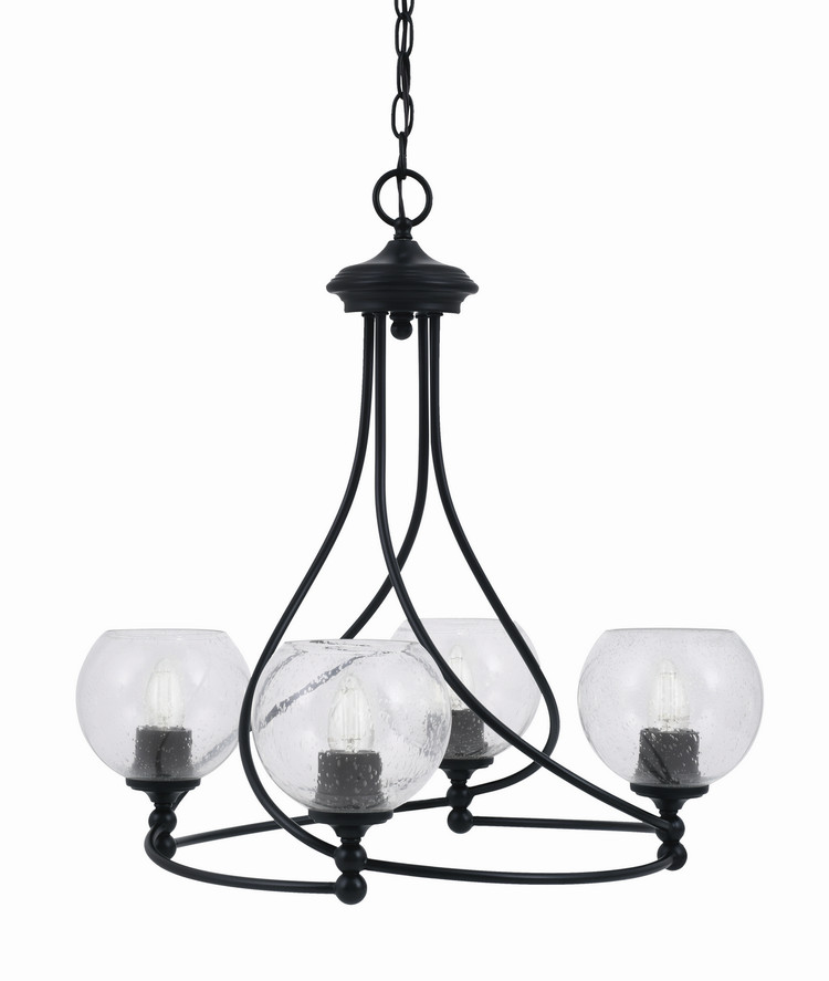 Toltec Lighting - 904-MB-4100 - Four Light Chandelier - Capri - Matte Black