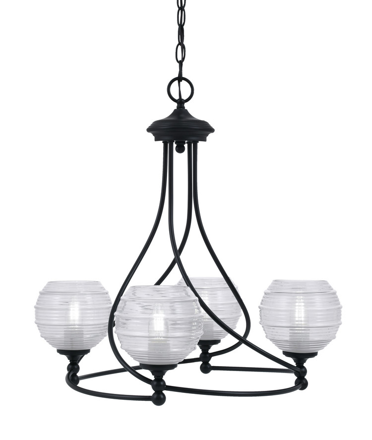 Toltec Lighting - 904-MB-5110 - Four Light Chandelier - Capri - Matte Black